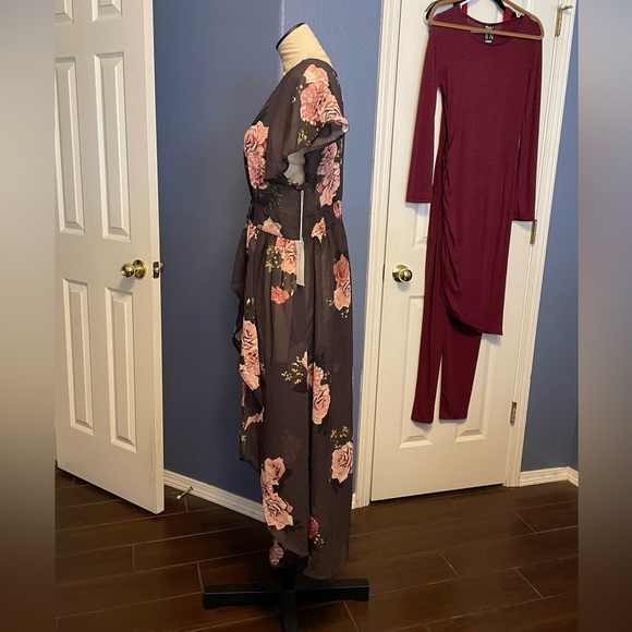 Sheer Floral Short Sleeve Duster - Picture 3 of 7